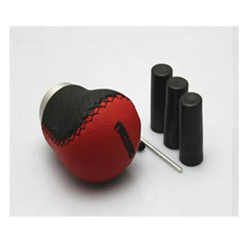 Momo Leather Red Stitched Car Gear Shift Knob Shifter Lever Universal Fit for Manual