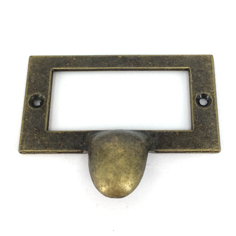 

12PCS Vintage Bronze Zinc alloy Label Pull Frame Handle File Name Card Holder For Furniture Cabinet Drawer Box Case Bin