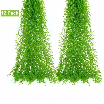 

Wedding Artificial Vines Display Design Hanging Plastics Garland Willow Leaves 105cm Home Gardon Room Hotel Party Festival Decor