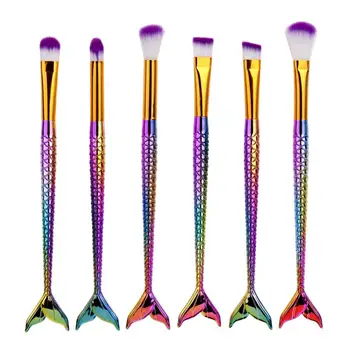 

GULHUI 6Pcs Pro Makeup Cosmetic Brushes Set Powder Foundation Eyeshadow Lip Brush DE07 Drop shipping