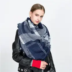 SUMEIKE Новый Для женщин кашемировые шарфы с кисточкой леди зимний толстый теплый шарф высокого качества Женский платок