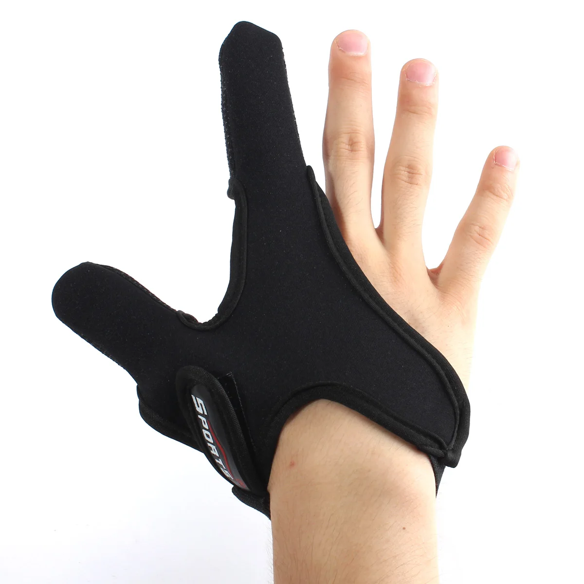 Противоскользящие рыболовные перчатки с двумя пальцами защитные накладки на пальцы спортивные дышащие перчатки рыболовные аксессуары инструменты - Цвет: Черный
