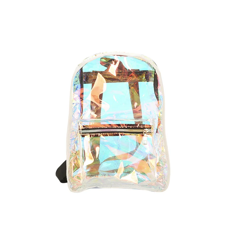

Attra-Yo Women Backpacks Summer New Fashion Laser Backpack Girls Transparent Jelly Bag Large Capacity Travel Student Bags