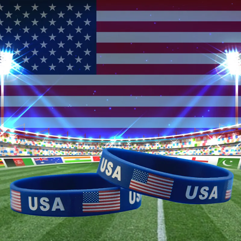 

2018 USA Independence Day Silicone Stretch snap button students bracelet bracelet 4th of July Independence Day American