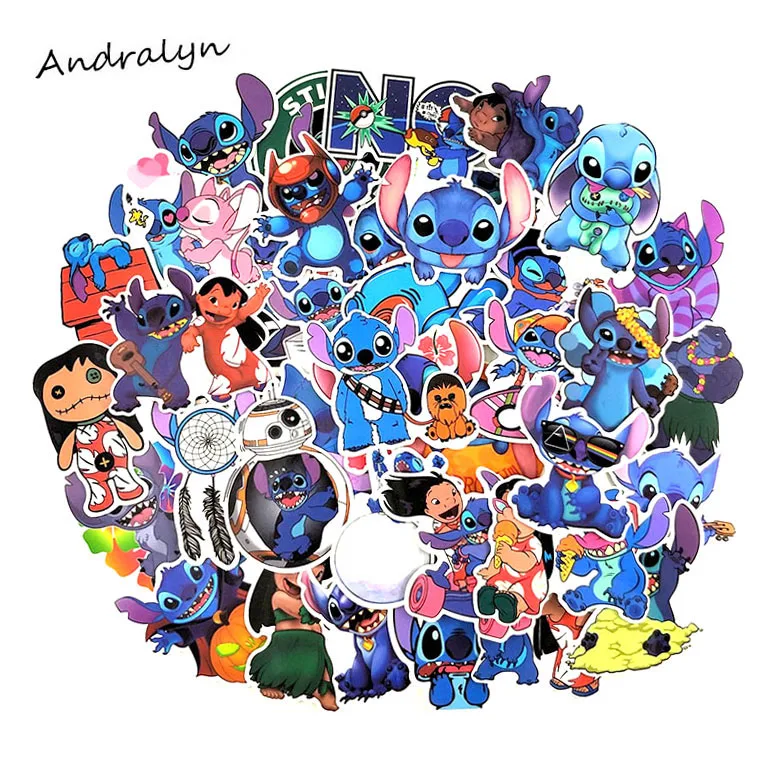 

52 Pcs/Lot Classic Lilo Pelekai monster Stitch Stickers For Motorcycle Skateboard Refrigerator Package Box Guitar Funny stickers
