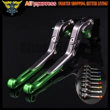 Green Titanium CNC Adjustable Motorcycle Brake Clutch Levers For font b Kawasaki b font font b