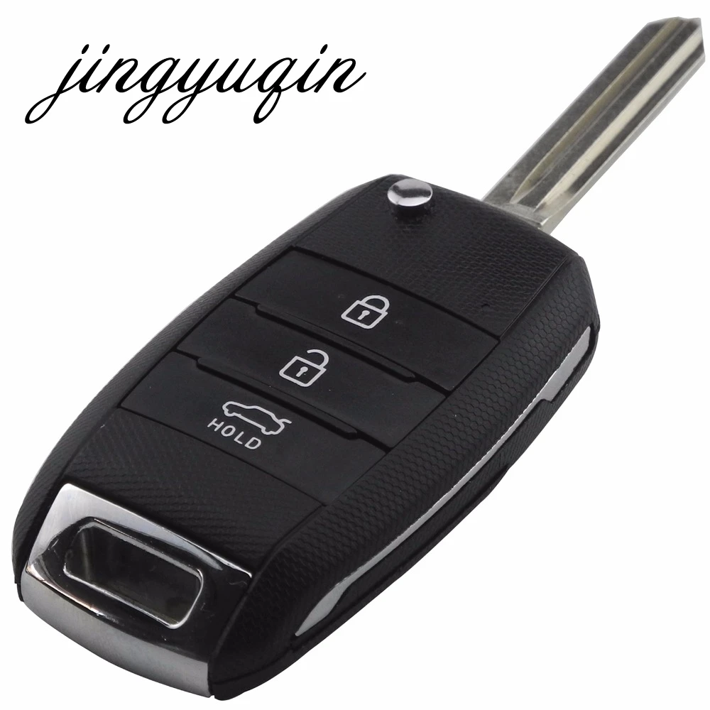 

jingyuqin Flip Folding Remote Key Case Shell for KIA K2 K3 K5 Carens Cerato Forte Car Fob Cover Housing