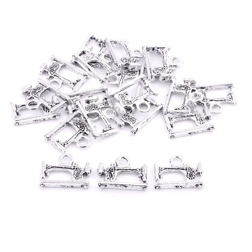 

Vinswet Vintage Alloy Sewing Machine Charm Pendants for Bracelets Jewelry Making Findings DIY Charms Handmade 20 Pcs 15*18MM