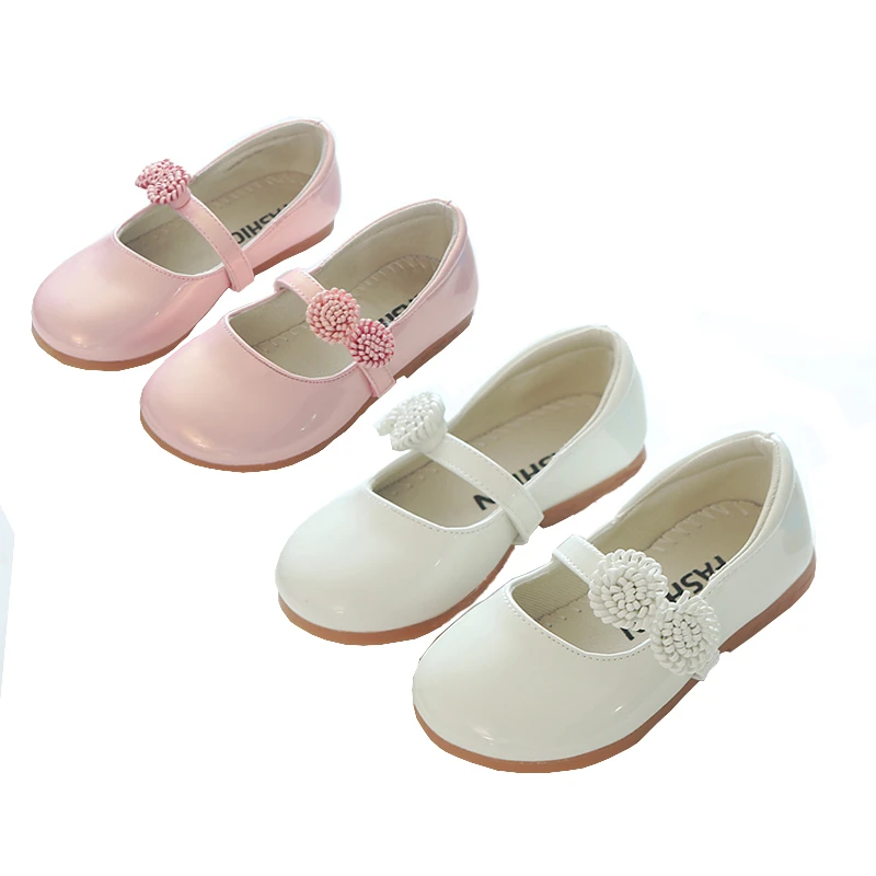 Zapatos de para niña pequeña, calzado de de princesa para fiesta, boda, escuela, baile, color blanco y rosa|Zapatos de cuero| - AliExpress