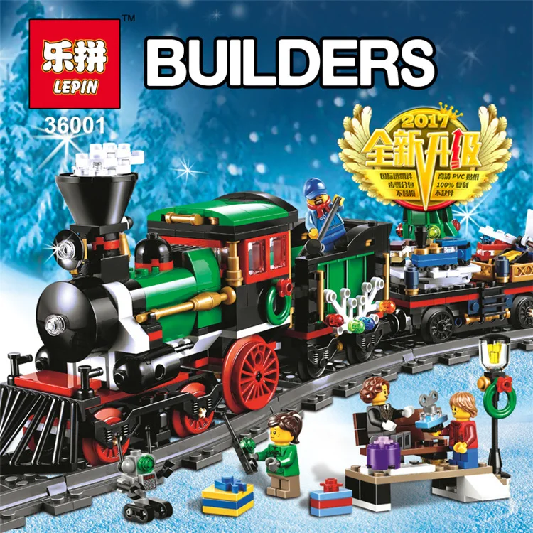 

Lepin 36001 770Pcs Creative Series The Christmas Winter Holiday Train Set 10254 Building Blocks Bricks Boy`s Toys Christmas Gif