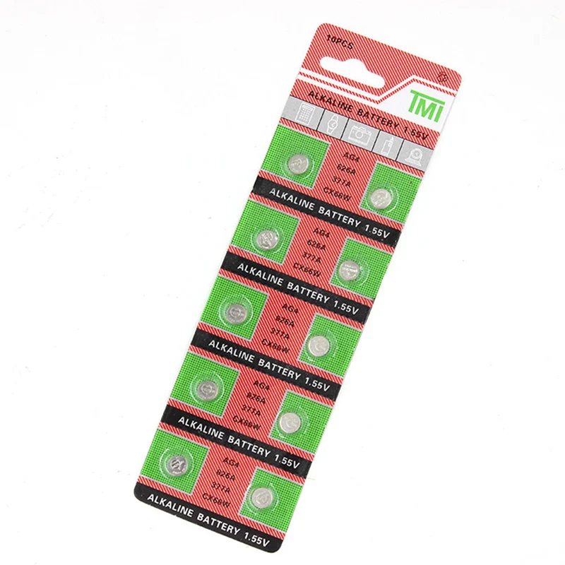 

Wholesale 10PCS/lot =1cards AG4 377A 377 Button Cell Watch Coin Battery 1.55V Button Coin Cells Watch Batteries New
