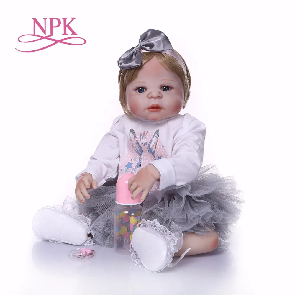 

57cm fake infant Full Silicone Vinyl Reborn Bonecas Menina 23 inch Realistic simulation Lifelike Playmates waterproof toddlers