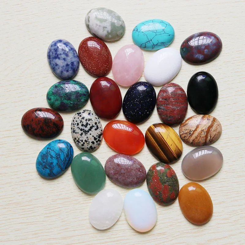 Натуральный овальный камень Кабошон бусины DIY для изготовления ювелирных изделий ожерелье 22x30 мм 25 шт./лот Лидер продаж бусины в ассортименте - Цвет: Color mixing