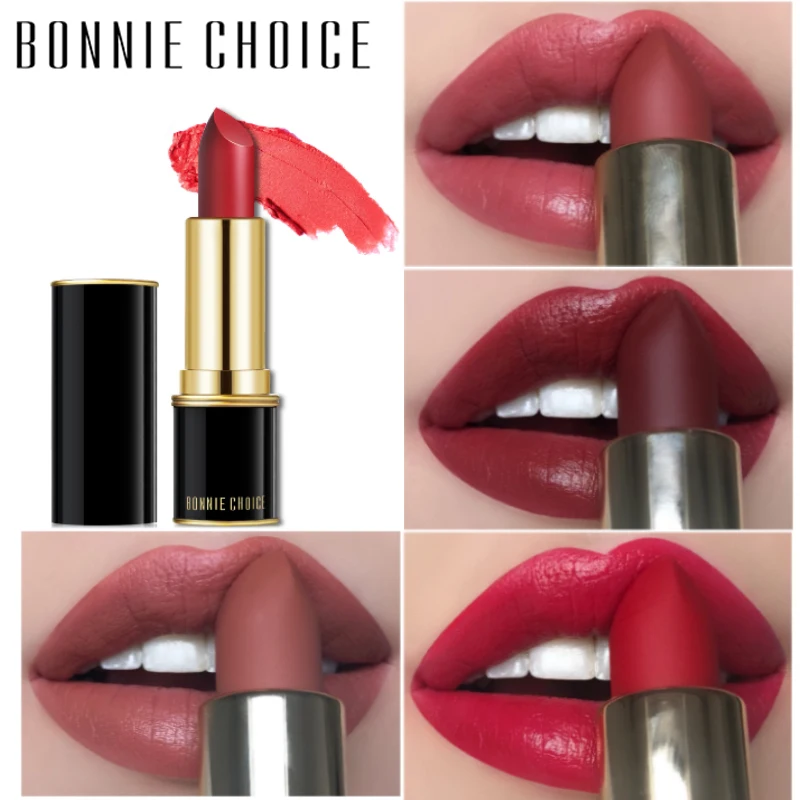 Bonnie Choice, 8 цветов, матовые губные помады, бархатная влажная губная помада, профессиональный макияж, стойкий косметический макияж