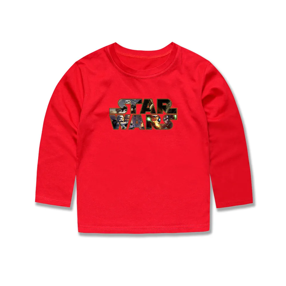TINOLULING/детская футболка «Звездные войны» Детская футболка с принтом футболки с длинными рукавами для мальчиков и девочек, детские топы для От 2 до 14 лет - Цвет: L-TC4