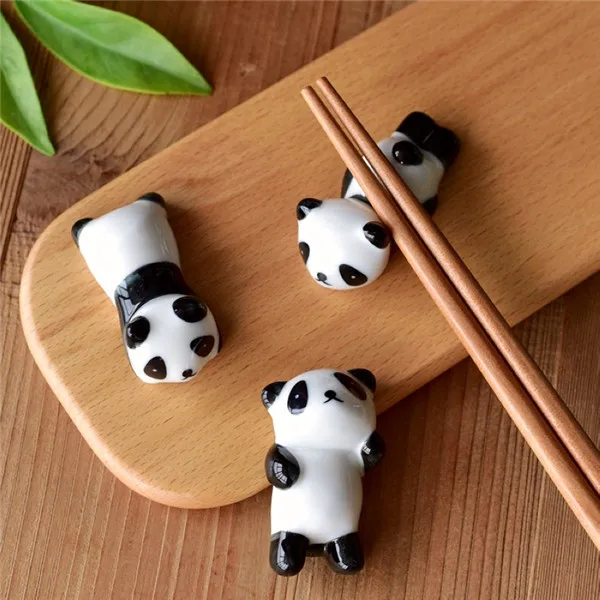 Cute Panda Chopsticks Stand Rest Ceramic Figure Toys 3pcs - 10