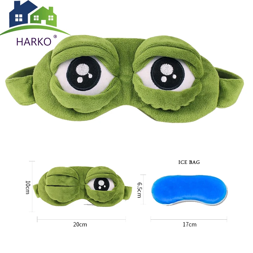 

Cute Eyes Mask Cover Plush The Sad 3D Frog Eye Mask Cover Sleeping Rest Travel Sleep Anime Funny Gift