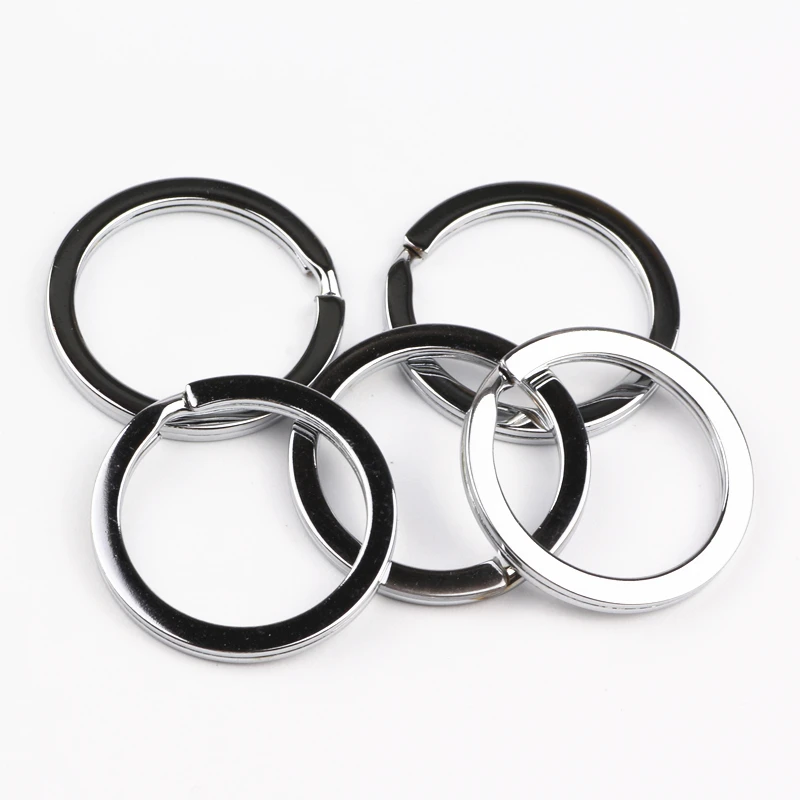 25MM Jewelry Components Round Metal Keyring Rhodium Plated Split Key