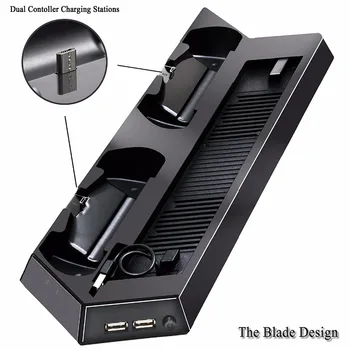

Durable Special Cooling Fan Cooler Vertical Stand Bracket Cooling Fan With Dual Charging Station For PS4 Slim Console