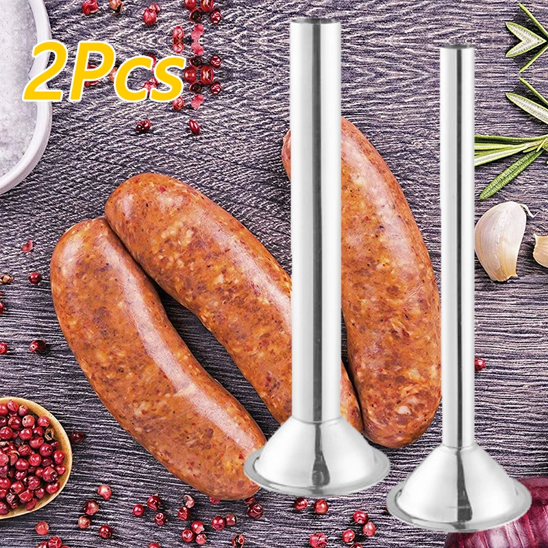 

Manual Sausage Stuffer Filler Sausage Stuffer Kit Attachment Stuffing Tubes Machine Sausage Salami Funnel Filling Tubes Kit 2pcs