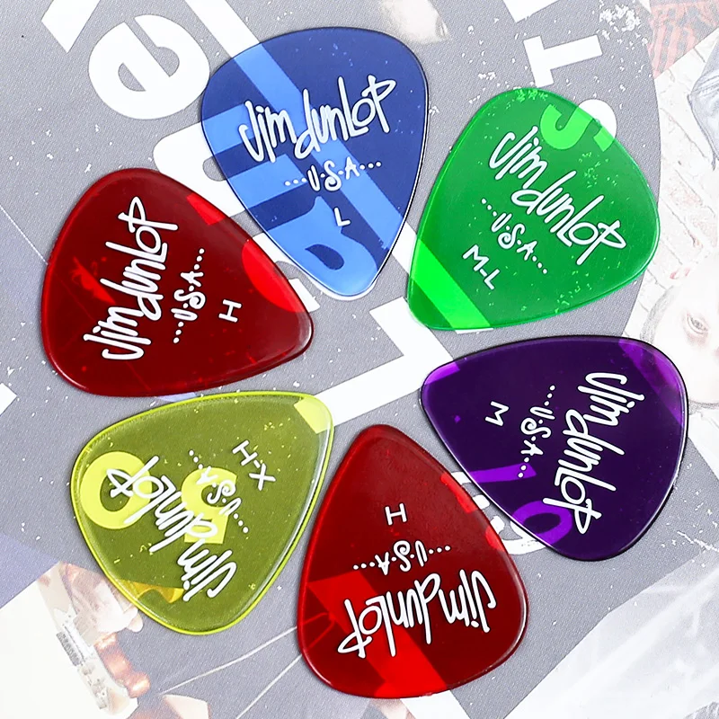 Dunlop Guitar Picks 486R Gels Picks Plectrum Mediator Customized Polycarbonate 0.6/0.73/1.14 mm Guitar Accessories