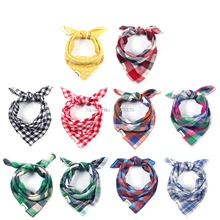 Classic Plaid Baby Bibs Multifunction Infant Bandana Bibs Sling Neckerchief -B116