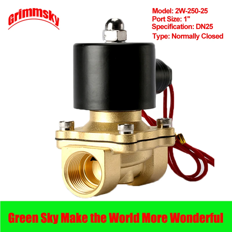 

DC12V/24V/AC110V/220V 2 way 2 position 1'' port water air diesel gas low viscosity fluids normally closed water solenoid valve