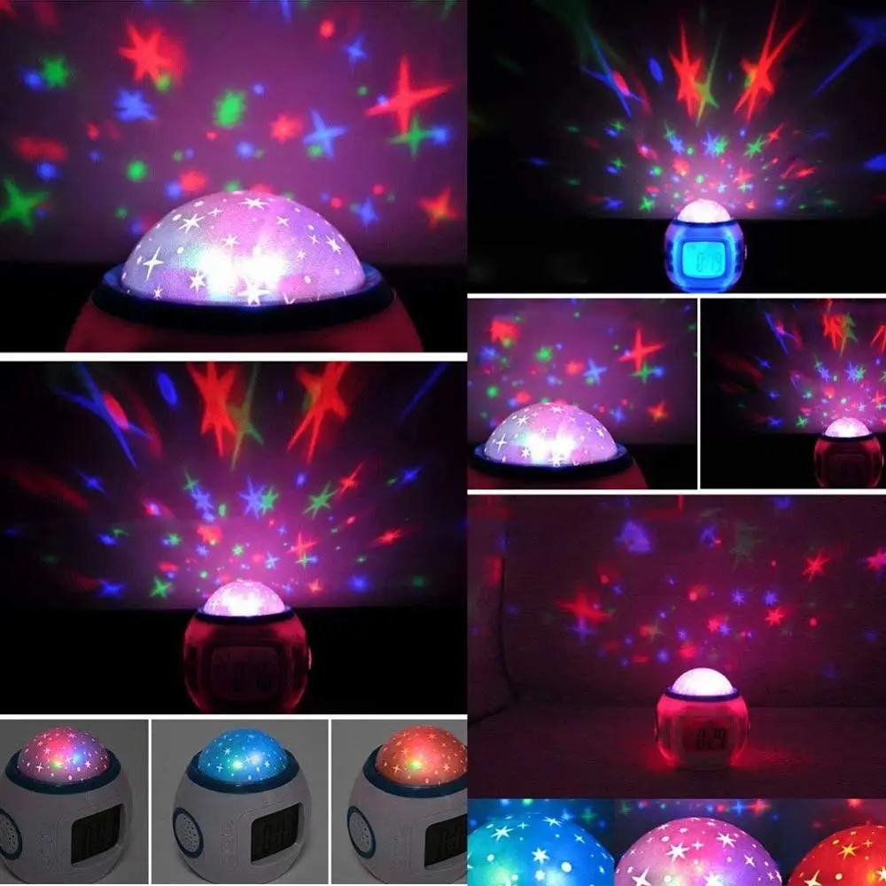 Sky Star Children Baby Room Night Light Projector Lamp Bedroom Music Alarm Clock Color Change Multi - 33017514328
