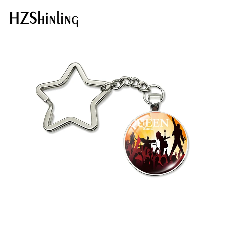 New Arrival Pop Rock Band Queen Star Key Chains Fashion Rock Sigers Band Musicians Bag Car Hold Keyrings Jewelry Gifts - Цвет: 4