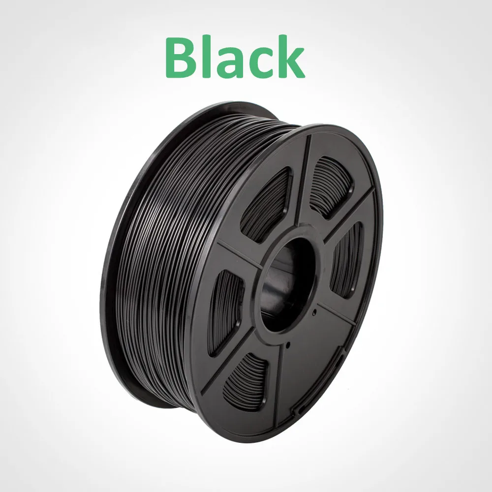 SUNLU PETG 3D filament 1.75mm 1KG 2.2lb full color PETG 3D Printer Filament Dimensional Accuracy+/- 0.02 mm 1 kg Spool 1.75 mm - Цвет: PETG-BLACK