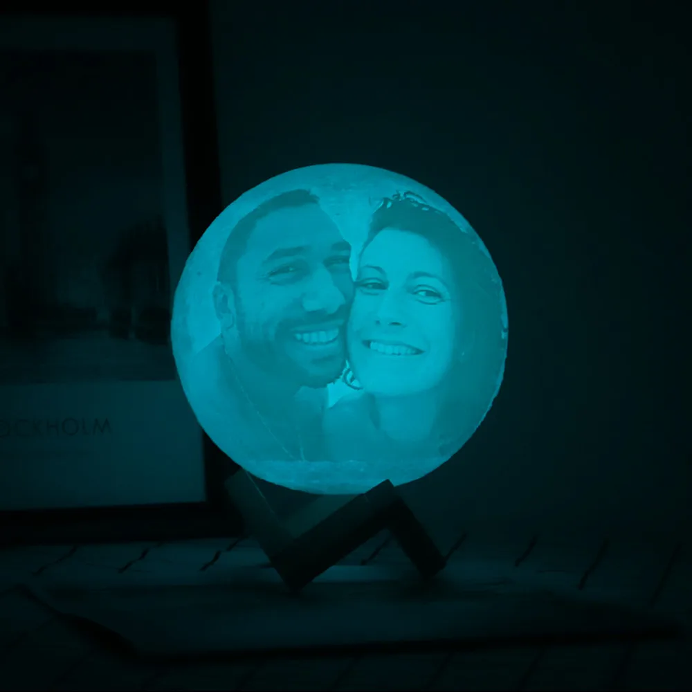 Moon Night Light Com Suporte, Personalizar Foto