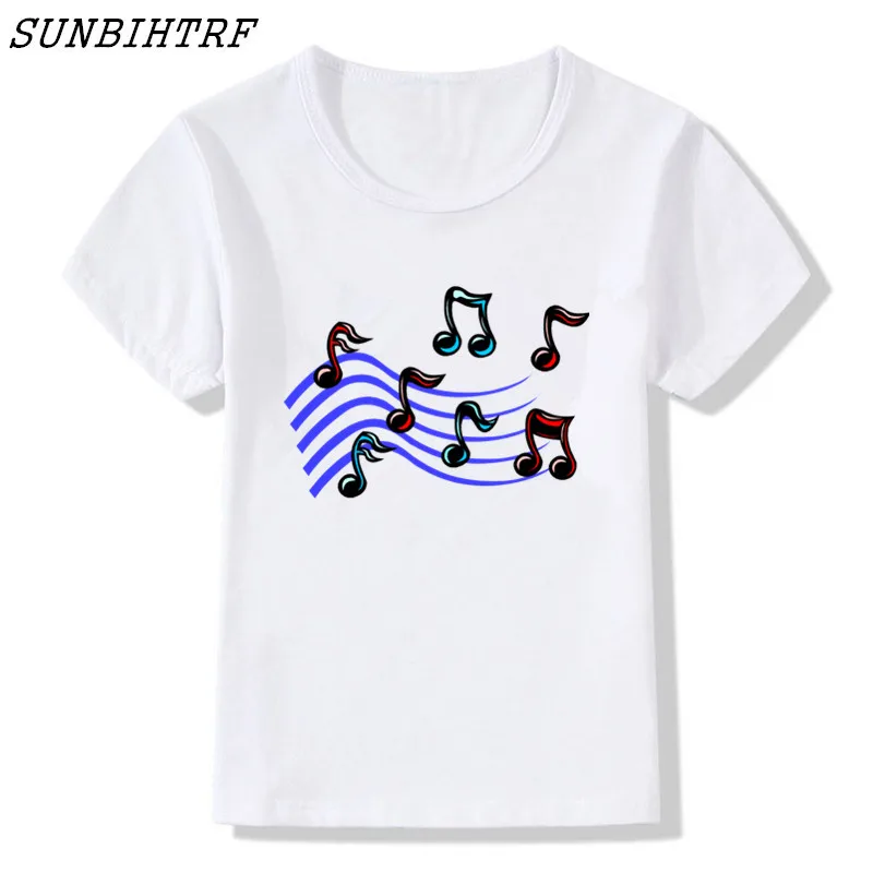 

2018 Children Music Note Print Funny Cute T-Shirts Kids Summer Tops Girls Boys Short Sleeve T shirt Casual Homme Baby Clothes,