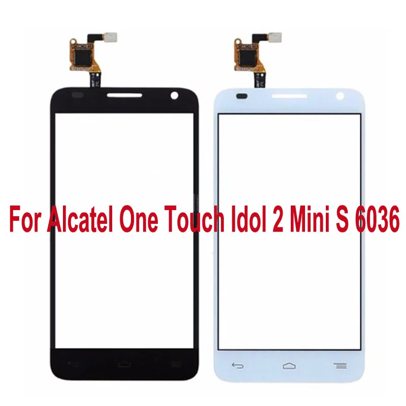 Черно-белый сенсорный экран дигитайзер стеклянный объектив для Alcatel One Touch Idol 2 Mini S