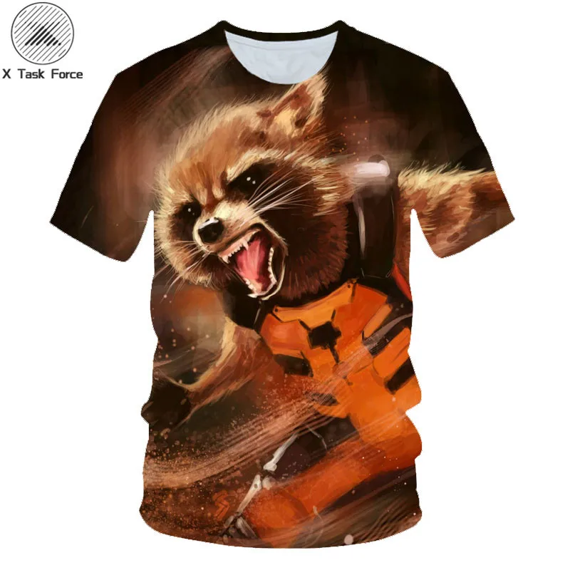 Новая одежда, футболка с рисунком персонажа «стражи Галактики» енот-ракета, модная мужская и женская футболка с 3D принтом, Прямая поставка