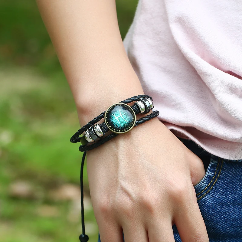 Sale-1PC-High-Quality-12-Constellations-Black-Leather-Hand-Knitting-Bracelets-For-Men-Bracelets-Gifts (1)