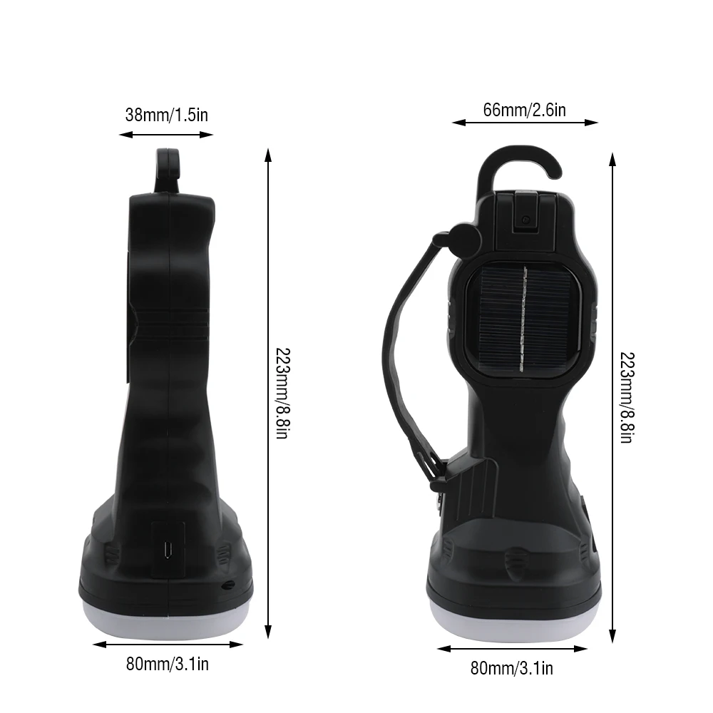 BORUiT 3W 300LM Солнечный портативный фонарь 3-режимный Зарядное устройство USB для фонарика IPX4 водонепроницаемый фонарь для кемпинга палатка свет