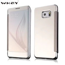 WHAY Full Mirror Window View Case For Samsung Galaxy S6 New Deluxe Flip Cover For Pouch Samsung S6 Fundas Coque