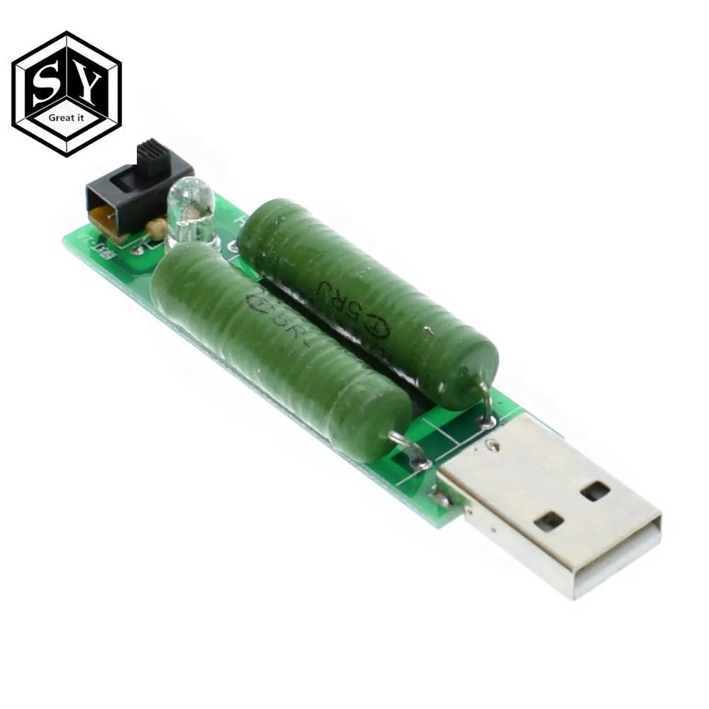 

1PCS USB Port Mini Discharge Load Resistor Digital Current Voltage Meter Tester 2A/1A With Switch 1A Green Led / 2A Red Led