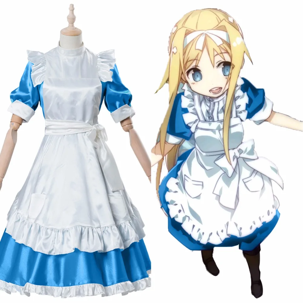 Sword Art Online Alicization Alice Dress Cosplay Costume Women Halloween Costume SAO Alice Maid Dress Custom Made Sword Art Online Alicization Alice Dress Cosplay Costume Women Halloween Costume SAO Alice Maid Dress Custom Made