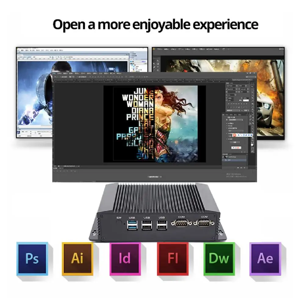 Mini PC Windows 10 с 7gen Intel Kaby Lake Core i7 7500U DDR4 игрового ПК компьютер без вентилятора HD