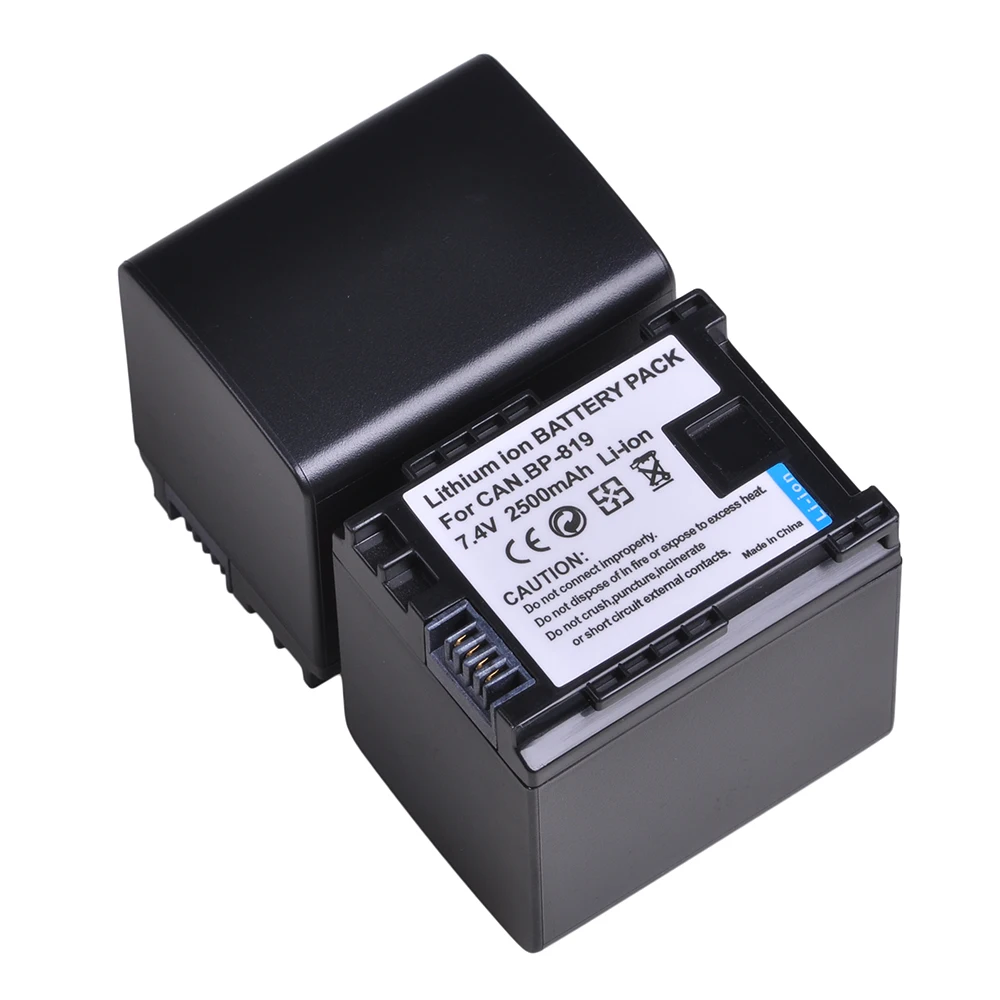 2Pcs 2500Mah Bp-819 Bp819 Batteria Per Canon Bp 819, Legria Hf10, Hf11, Hf20, Hf21, Hf100, Hf200, Hf G10, Hf M30, Hf M31, Hf M32,