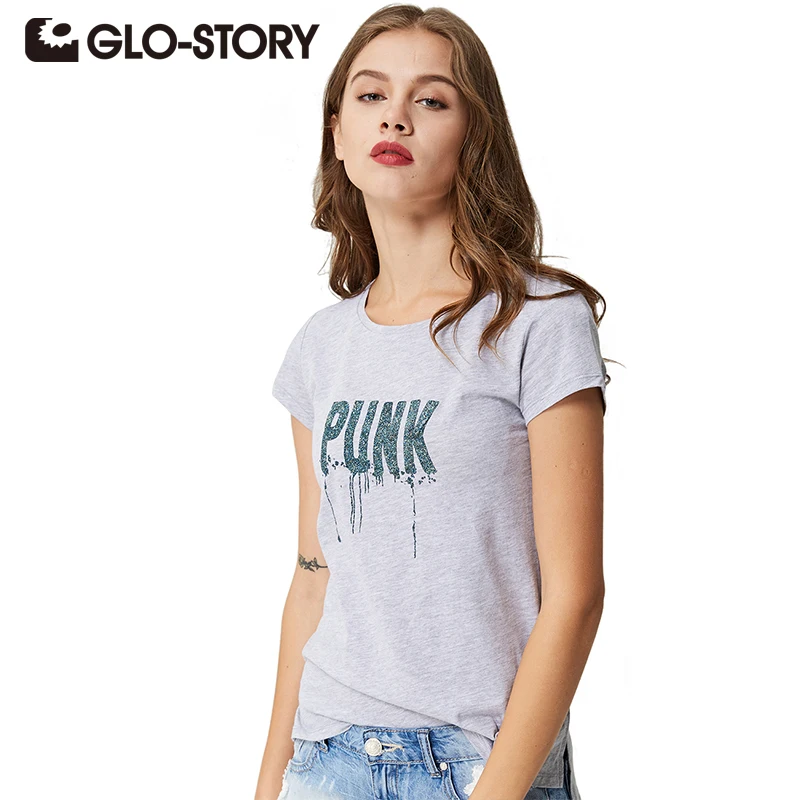 Женская футболка GLO STORY 2018 повседневная одежда модная нижняя рубашка с рисунком