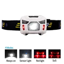 

5W LED Body Motion Sensor Headlamp Mini Headlight Rechargeable Outdoor Camping Flashlight Head Torch Lamp With USB