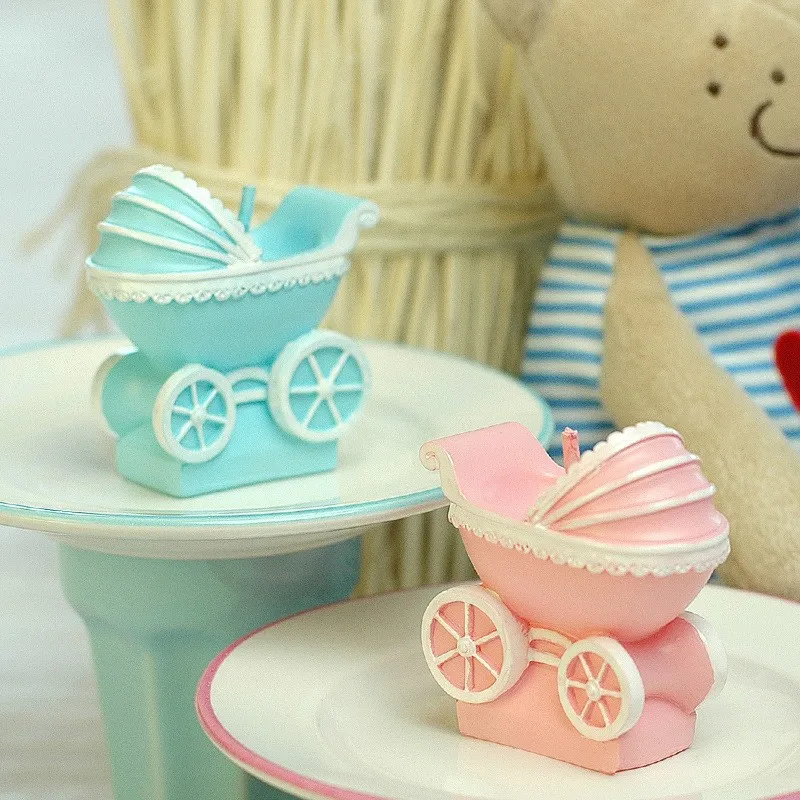 

baby shower candle favor--baby stroller candles children's day party souvenir gift wedding favors and gifts creative 50pcs/lot