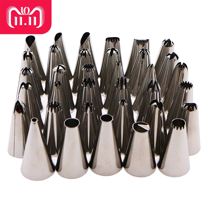 Medjelio 35PCS Russia Icing Piping Nozzles Tulip Rose Flowers Petal