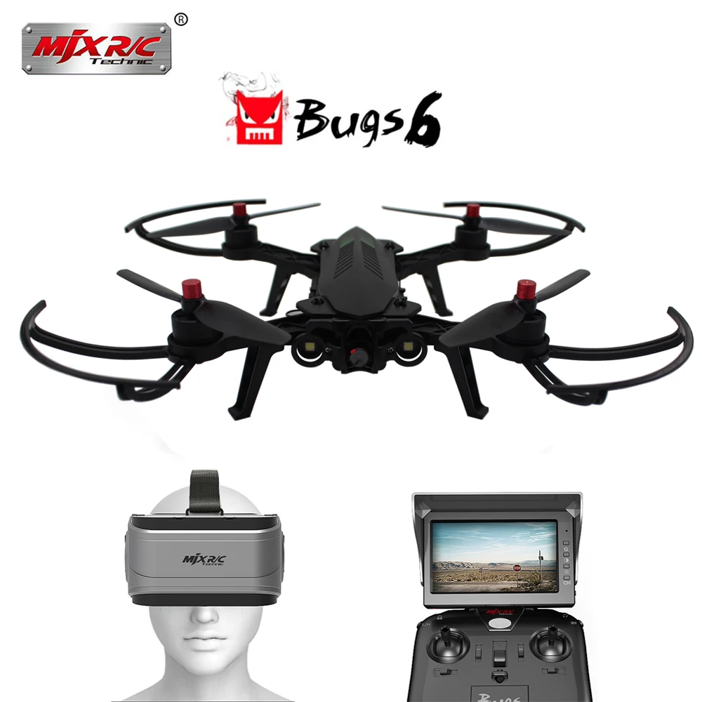 MJX Bugs 6 B6 2.4G RC Helicopter Brushless Motor RC Drone with 720P 5.8G FPV HD Camera and VR Glass Live Video Quadcopter VS X8 MJX Bugs 6 B6 2.4G RC Helicopter Brushless Motor RC Drone with 720P 5.8G FPV HD Camera and VR Glass Live Video Quadcopter VS X8