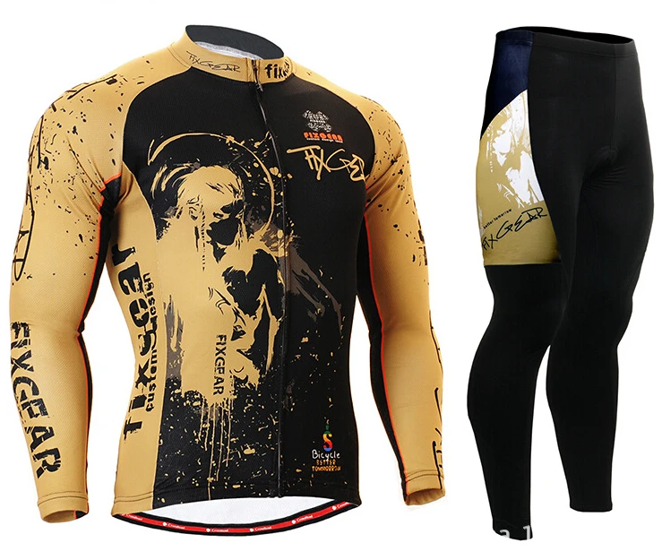 

Mens Cycling Jerseys for Breathable Mountain Bike Long Sleeve bicycle Cycling Cothings Golden Black S~3XL Ropa de ciclismo