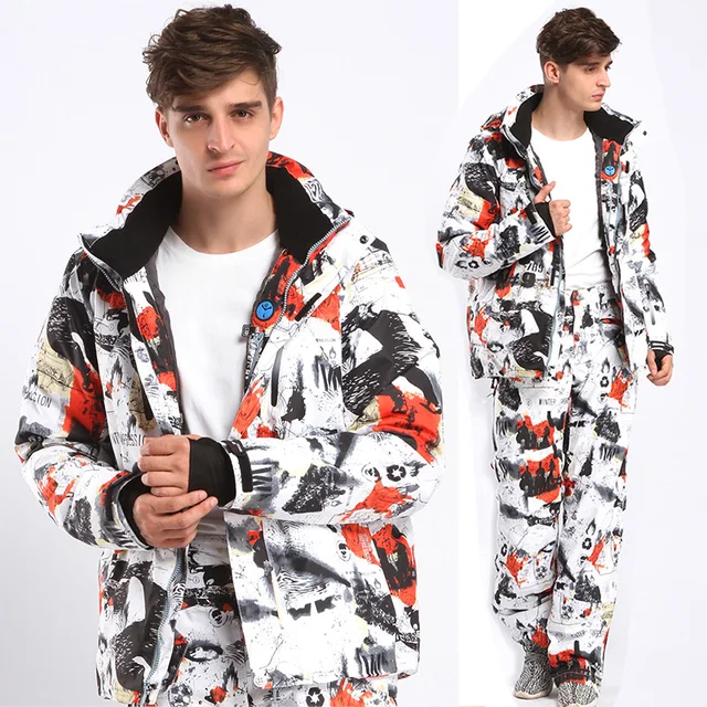 US $80.84 Winter Impression  Men Ski Suit Super Warm Clothing Skiing Snowboard Jacket+Pants Suit Windproof Wa