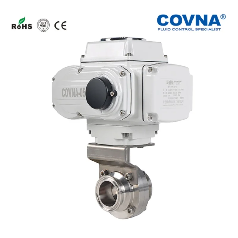 GB высокая производительность D24v вкл/выкл Тип санитарно быстрое зажимное соединение Электрический привод из нержавеющей стали клапан-бабочка