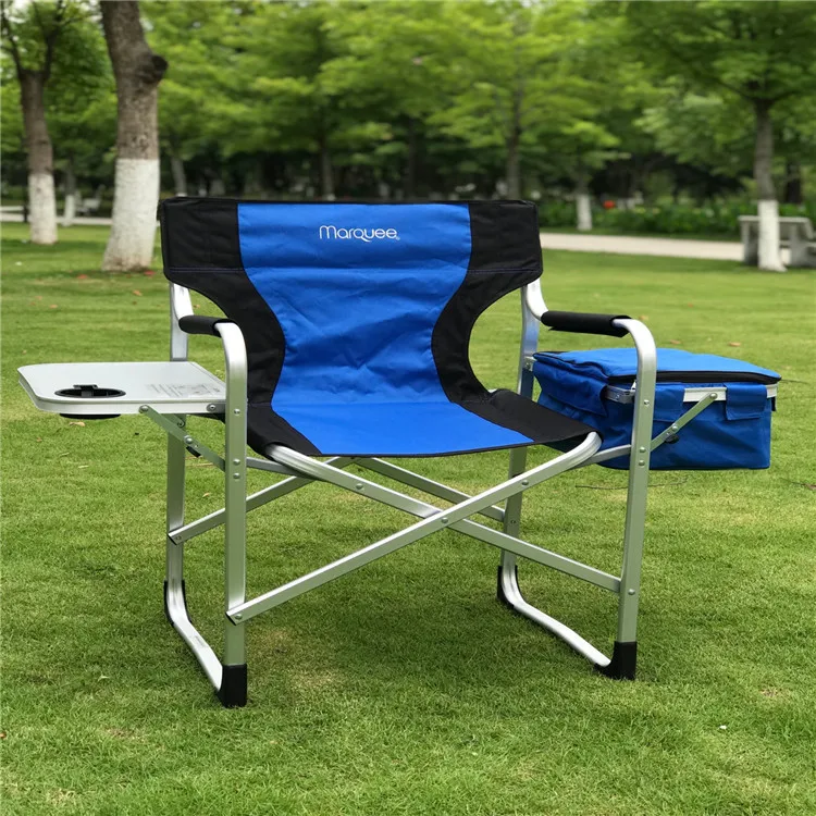 

4 chairs Folding director chair outdoor fishing chair Aluminum Leisure chair 600D Oxford cloth with Sidetable Insulation bag